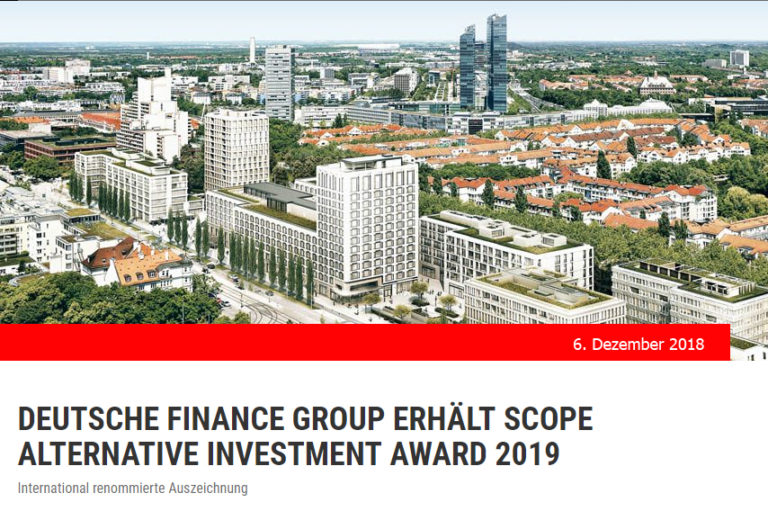 Für unsere Kunden nur vom Besten – Deutsche Finance Group erhält SCOPE ALTERNATIVE INVESTMENT AWARD 2019